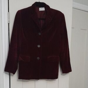 Talbots Deep Burgundy Velvet Blazer